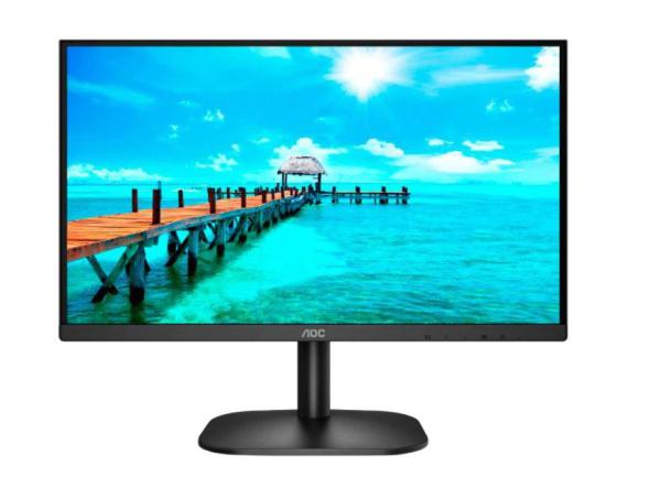 Monitor 23.8" aoc 24b2xh/eu, fhd 1920*1080, 75 hz, wled, ips, 4 ms, 1000:1, 250 cd/mp, 178/178, 3h, vesa 100*100, headphone out, hdmi 1.4 x 1, vga, cablu hdmi inclus, flicker-free, low blue light , kensington lock, culoare negru