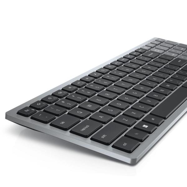 Dell compact multi-device wireless keyboard – kb740, color: titan gray, connectivity: wireless - 2.4ghz or bluetooth 5.01, microsoft swift pair2, typing mechanism: scissors keys, programmable keys: f1-f12, multimedia keys: 3 multimedia keys (vol+, vol-, s