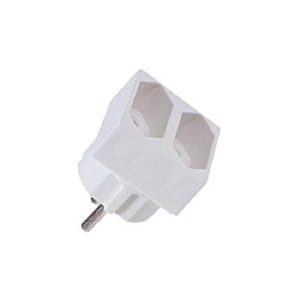 Stecker dublu bachmann, 2 prize, 230v, 2.5a, culoare alba