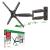 Suport tv plat/curbat de perete cu 2 brate barkan bm464xl, 13"- 65", max 36kg, vesa 400x400, negru