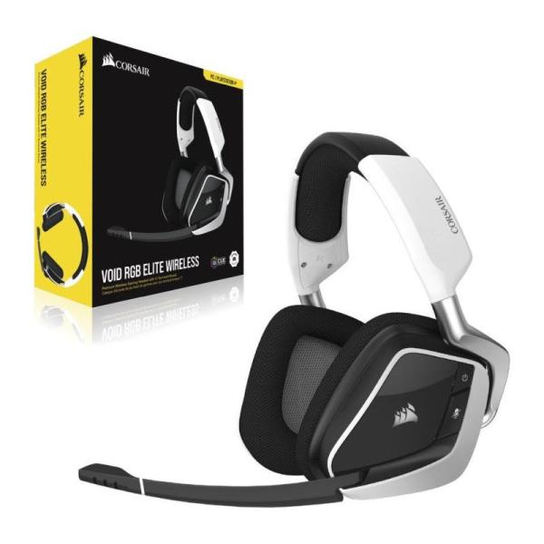 Casti gaming corsair void rgb elite wireless white