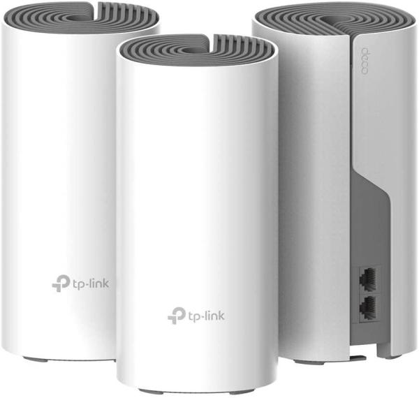 Tp-link sistem mesh wi-fi pentru întreaga casă ac1200, deco e4(3-pack);2 10/100mbps wan/lan ports, 1 power port, sdram: 128 mb, flash:16 mb, 2 internal dual-band antennas per deco unit, standarde wireless:ieee 802.11 ac/n/a 5 ghz, ieee 802.11 b/g/n 2.4 gh