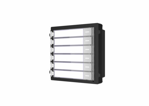 Modul de extensie videinterfon cu sase butoane de apelare hikvision ds-kd-kk; montaj aplicat sau ingropat (acesoriile de montaj nu s untincluse), customizare afisare nume; iluminare pe timp de noapte;conectare rs-485, 1 x input; 1 x output; protectie: ip 