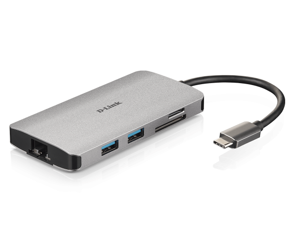 Hub usb dlink dub-m810, 8 porturi 3.0, gri