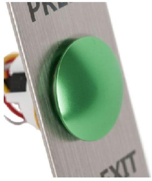 Buton de iesire incastrabil, mecanic;fmb-b-25ss-2-gn; contact no/nc din inox,suprafata de apasare mare, culoare verde