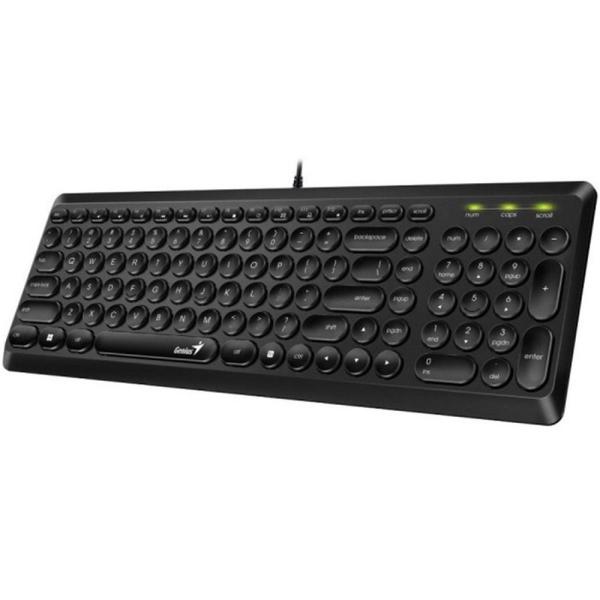 Tastatura genius slimstar q200, usb, cu fir, us layout, neagra