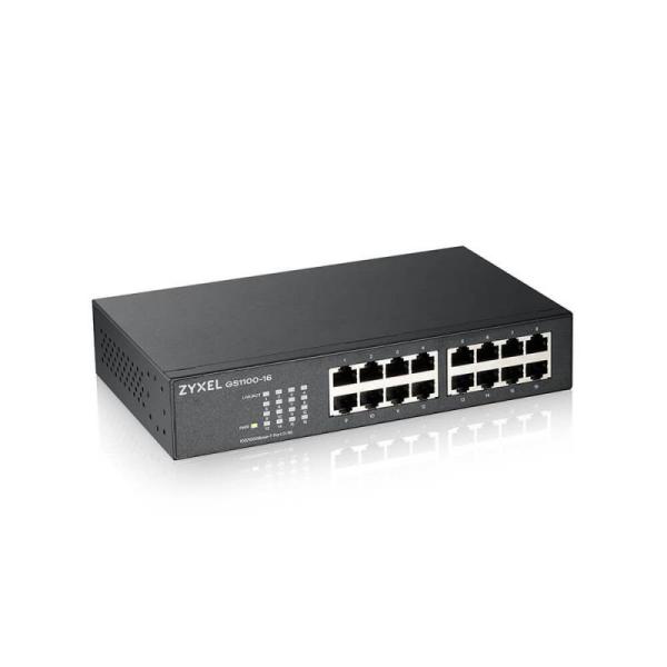 Switch zyxel gs1100-16, 16-port, 10/100/1000 mbps