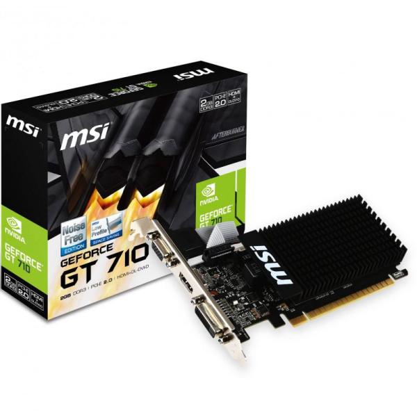Placa video msi geforce® gt 710, 2gb ddr3, 64-bit