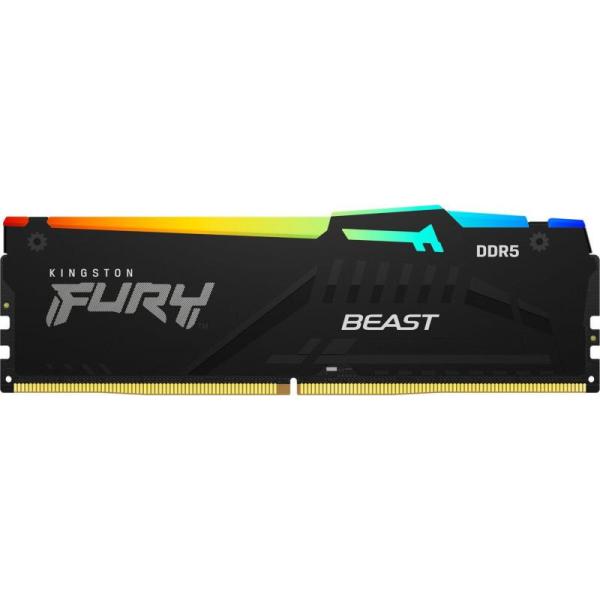 Memorie ram kingston fury beast rgb, dimm, 16gb ddr5, cl40, 5600mhz