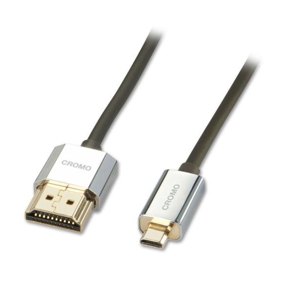 Cablu lindy ly-41682, hdmi to micro hdmi cable with ethernet, 2m, negru