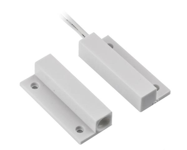 Contact magnetic nd-mc13s-w-10, culoare alba, material plastic, montare aparenta, interspatiu: 20mm, dimensiuni: 34 x 14 x 8mm, set 10 bucati