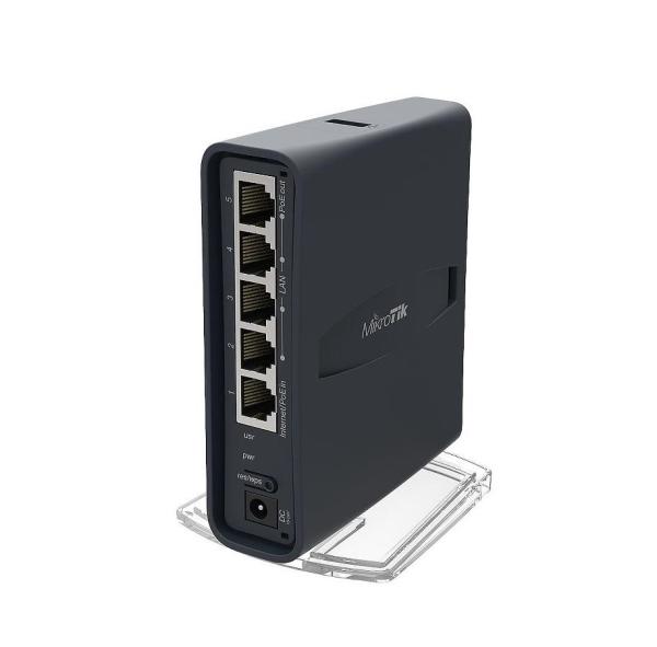 Wireless access point mikrotik rb952ui-5ac2nd-tc, hap ac lite tower ,5xlan fast ethernet, 650mhz cpu, 64mb ram, built-in 2.4ghz 802.11b/g/ntwo chain wireless with integrated antennas, built-in 5ghz 802.11acsingle chain wireless with integrated antena