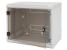 Rack de perete triton sectiune simpla 12u 600mm adancime usa sticla panouri laterale fixe, sectiuni acces cabluri sus/jos/spate securizare cu cheie, 1 pereche montanti reglabili ip30 gri