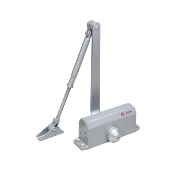 Amortizor hidraulic cu brat sa-5012ad-sv, cu blocare; pentru: usi cu greutatea de 25-45 kg; latime usa ≤900mm; ulei hidraulic termostabil; viteza de inchidere reglabila; montare universala: stanga sau dreapta; culoare: argintiu; deschidere usa la 135°;