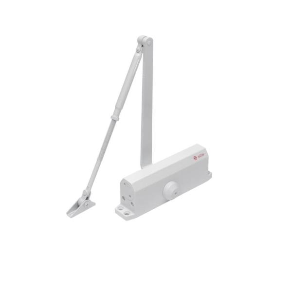Amortizor hidraulic cu brat sa-5044aw-wh, alb; pentru: usi cu greutatea de 60-85 kg; latime usa ≤1050mm; ulei hidraulic termostabil; viteza de inchidere reglabila;