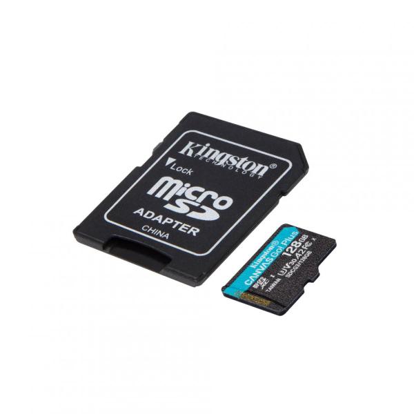 Card de memorie microsd kingston canvas go plus, 256gb, adaptor sd, class 10