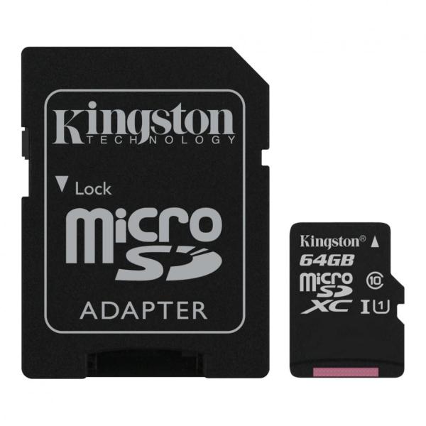 Card de memorie microsd kingston select plus, 64gb, adaptor sd, class 10