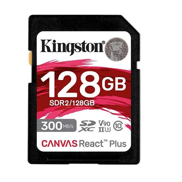 Card de memorie sdhc kingston canvas react plus 128gb, class 10