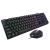 Kit gaming tastatura si mouse spacer sp-gk-01 cu fir, usb, tastatura rgb rainbow + mouse optic 7 culori, black