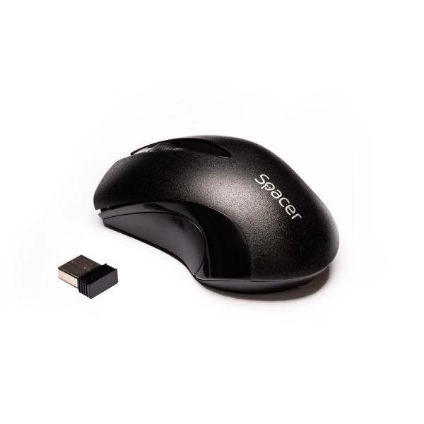Mouse spacer spmo-w12, wireless, 1000dpi, 3 butoane, functie auto sleep, negru