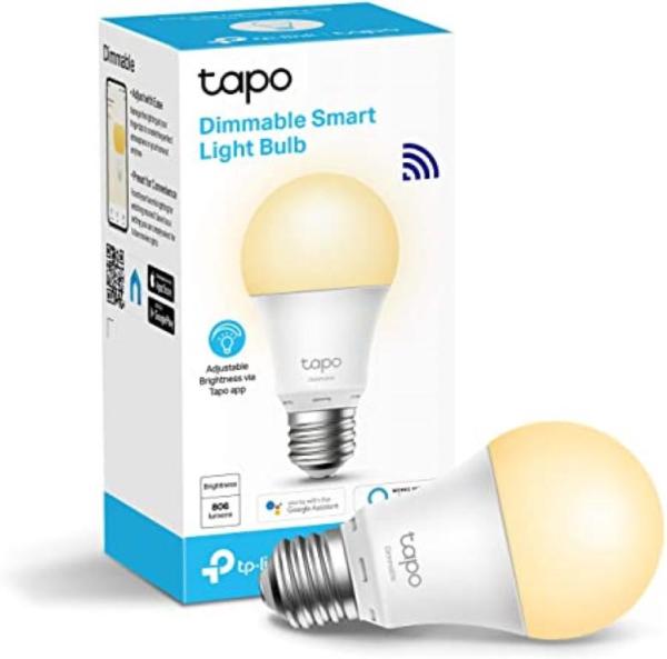Tp-link tapo l510e smart bulb white, yellow wi-fi, dimmable, e27, wi-fi protocol ieee 802.11b/g/n, wi-fi frequency 2.4 ghz wi-fi, 220–240 v, 50/60 hz, 73 ma, 806 lumens, 2,700 k, 8.7 w.