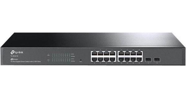 Switch tp-link tl-sg2218, 16 porturi gigabit, 2 gigabit sfp, fanless, switching capacity: 36 gbps, packet forwarding rate: 26.8 mpps, rack mountable.