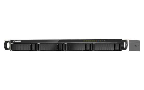Nas qnap 435xeu 4-bay, cpu marvell 64-bit octeon tx2 cn9130 / cn9131 quad-core 2.2 ghz, ram 4gb ddr4 sodimm (1 slot, max. 32gb), hdd 4 x 2.5"/3.5" sata 6gbps + 2 x m.2 2280 nvme pcie gen3 ssd slots (neincluse),  lan: 2 x 2.5gbe 2 x 10gbe sfp+ ,  usb3.2 ge