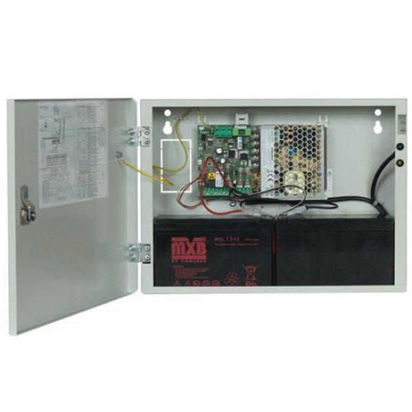 Sursa de alimentare pentru sisteme de detectie incendiu 24v/2.5a in cutie metalica merawex zsp100-2.5a-07, loc pentru 2 acumulatori 12v/9ah, tensiune de intrare: 100/230vac, eficienta ridicata sub sarcina si consum redus, comunicare rs-232 / rs-485, rata 