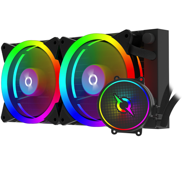 Cooler procesor aquarius 240 aio black argb pwm, compatibil amd/intel