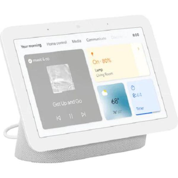 Boxa inteligenta google nest hub (2nd gen), 7" touchscreen, wi-fi, bluetooth, 3 microfoane, alb