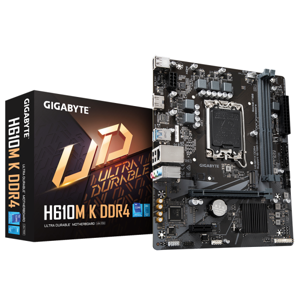 Placa de baza gigabyte h610m s2h d4 lga 1700, 2x ddr4, 1x hdmi, 1x pcie x16, 1x pci x1, 1x m.2, 2x sata 6 gb/s, 1 gbps lan, matx