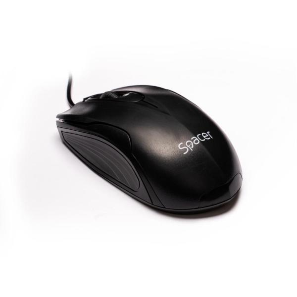Mouse spacer, pc sau nb, cu fir, usb, optic, 800 dpi, butoane/scroll 3/1, negru, spmo-m11