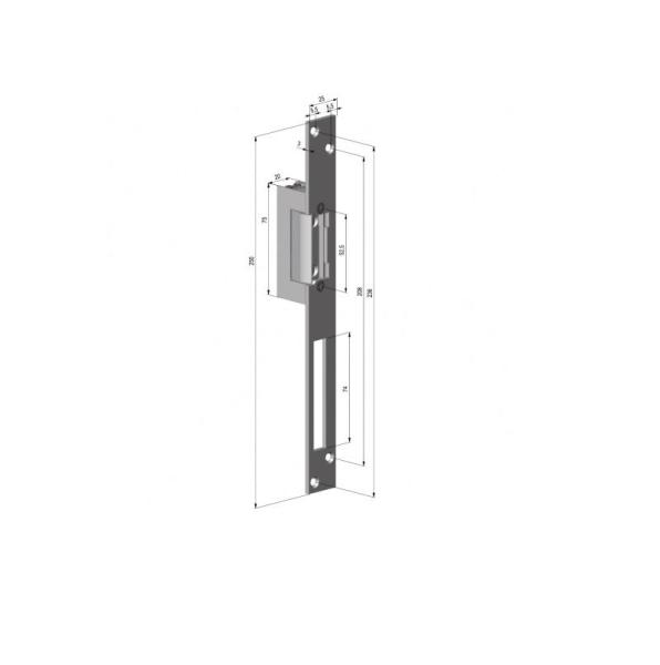Electromagnet fail lock yale yb17-12d-l, 12vcc, consum redus, 230ma, include placa suport lunga.
