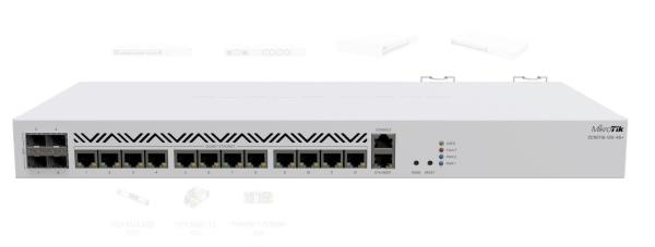 Mikrotik, 16 port wired router, ccr2116-12g-4s+, procesor:2ghz, 16 mb ram, 128 mb nand, dimensiuni: 443 x 199 x 44 mm, interfata: 13 x 10/100/1000, 4 x sfp+, 1 x 10/100, 1 x serial console rj45, 1 x m.2, consum maxim 83w, 4 ventilatoare.