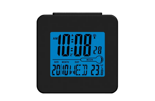 Radio denver rec-34 black, calendar, functie alarma, funcite snooze, termometru digital, arata fazele lunii, necesita 2x baterii aaa
