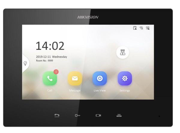 Monitor videointerfon wifi 7inch color hikvision ds-kh6320-le1(b)lcd resolution 1024 × 600, rom 32 mb, ram 128 mb, audio compression standard g.711 u, g.711 a,event capacity 200 alarm records,2 mb ram reserved for events, linked doorphone capacity 17 ip d