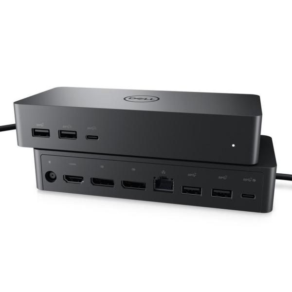 Dell universal dock ud22, max resolution: 5k @ 60hz with hbr3 systems supporting display stream compression, video interfaces: 1 x hdmi 2.0, 2 x dp 1.2, 1 x usb-c 3.2 gen2 with displayport 1.4 alt mode, usb ports: usb-a: 4 x usb 3.2 gen 2 (1 with powersha