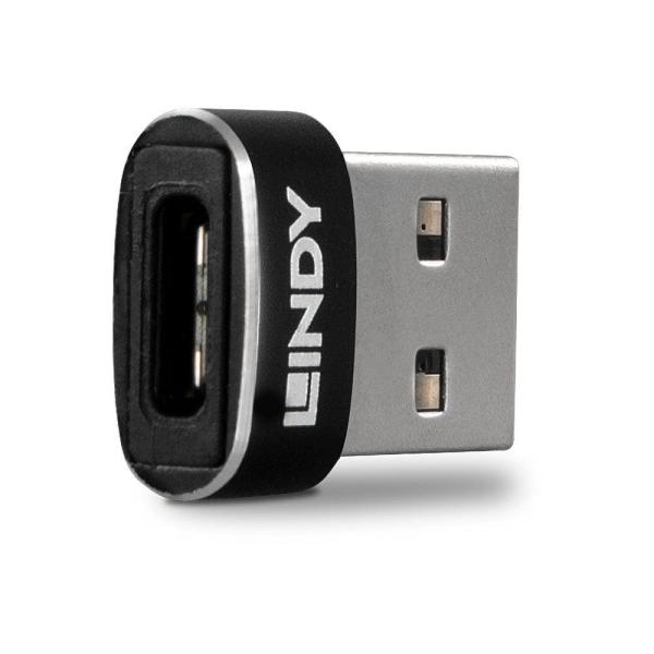Adaptor lindy ly-41884, usb 2.0 type a to type c, negru