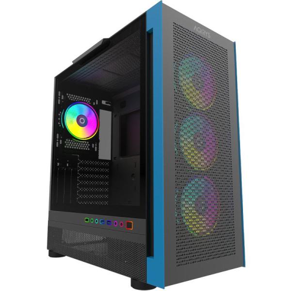Carcasa aqirys sargas mid tower,  2x bays 3.5", 4x bays 2.5", panou lateral tempered glass, fan controller integrat, 4 ventilatoare incluse, 9 ventilatoare compatibile