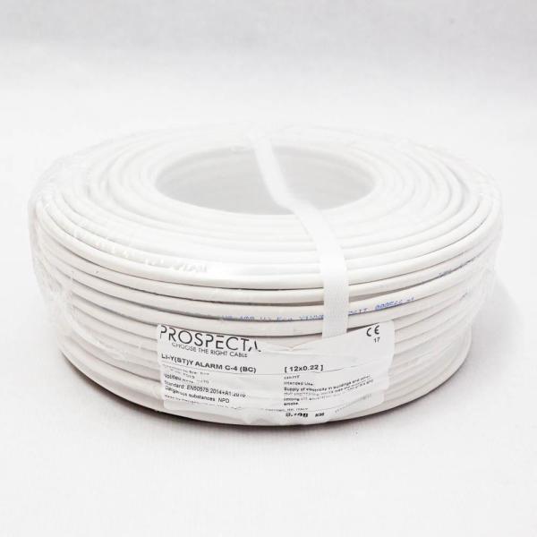 Cablu alarma 12 x 0.22 premium, cupru 100%, cod: i357it, li-y(st)y, made in italy, utilizare pentru sisteme de alarma, manta exterioara pvc alb, ecranare: folie de aluminiu laminata, raza de curbura 10x diametru, peak operating voltage 250, voltage rating