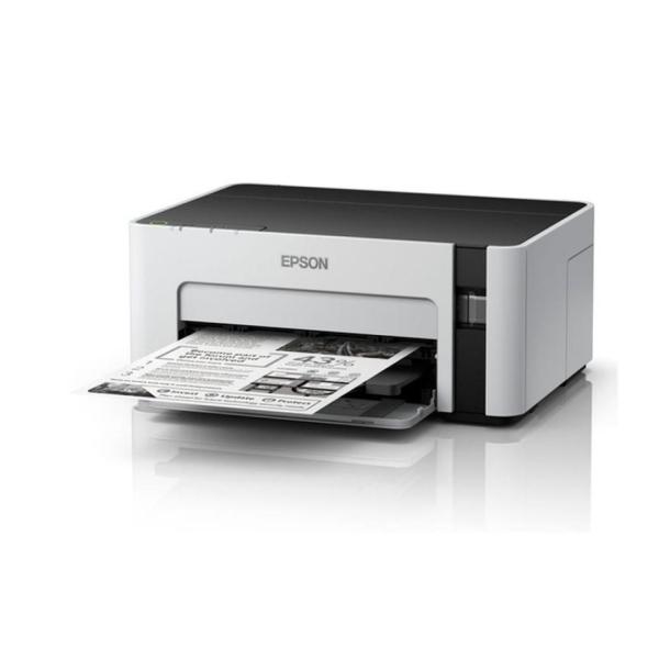 Imprimanta inkjet mono ciss epson m1100, dimensiune a4, viteza max 32ppm, rezolutie printer 1440x720dpi, alimentare hartie 150 coli, volum maxim printare : 15000pagini/luna, interfata: usb 2.0, consumabile: ecotank mx1xx negru xl (6k/pag.), mx1xx negru l 