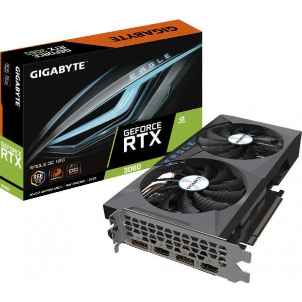 Placa video gigabyte geforce rtx 3060 eagle oc lhr 12gb gddr6 192-bit