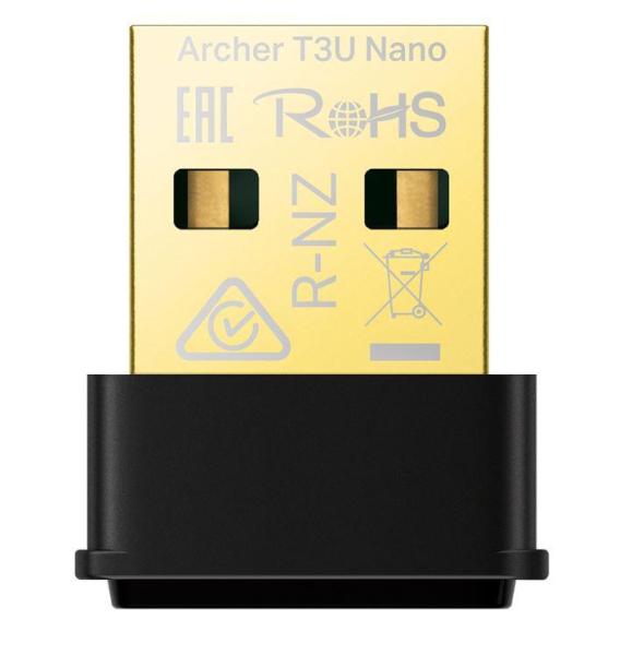 Tp-link ac1300 mini adaptor usb wireless mu-mimo, archer t3u nano; usb 2.0;dimensiuni: 19.85 × 15.7 × 7.39 mm, standarde wireless: ieee 802.11b/g/n 2.4 ghz, ieee 802.11a/n/ac 5 ghz, dual-band 2.4 ghz, 5 ghz.