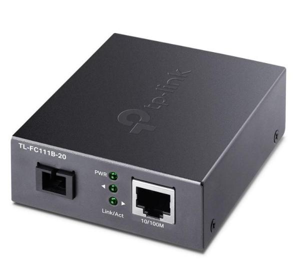 Tp-link 10/100 wdm media converter tl-fc111b-20 , standarde si protocoale: ieee802.3, ieee802.3i, ieee802.3u, interfata: 1× 100 mbps sc fiber port, 1× 10/100 mbps rj45 port (auto mdi/mdix), dimensiuni: 94.5* 73*27 mm,