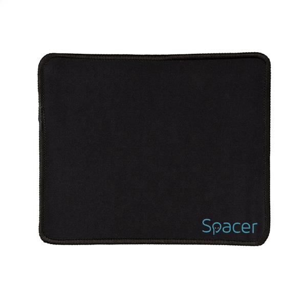 Mouse pad spacer sp-pad-s, cauciuc si material textil, cusut pe margine, 220x180x2mm, negru