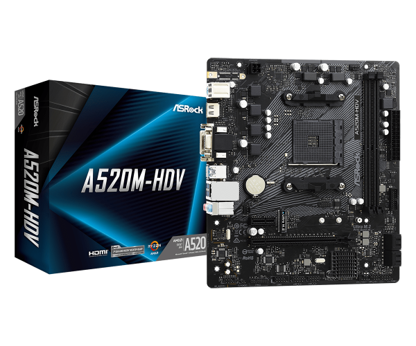 Placa de baza asrock a520m-hdv, socket am4