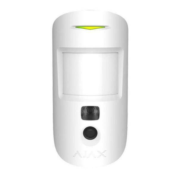 "detector de miscare pir motioncam indoor, imunitate animale, alb - ajax; protectie eficienta prin senzor miscare cu verificare foto.; detectie miscare: max. 12 m, unghi camera: 90°; sensibilitate: ajustabila 3 nivele unghi detectie: 88.5° orizontal, 80° 