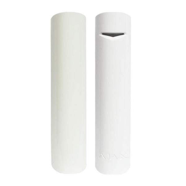 Contact magnetic cu senzor de soc doorprotect plus, wireless, alb - ajax ;interspatiu: max. 2 cm cu magnetul mare, max. 1cm cu magnetul mic; alarmare la inclinare mai mare de 5°; timp alarmare: 0.15 s; senzori: contact reed + accelerometru; frecventa oper