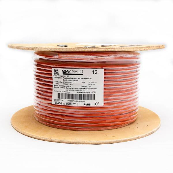 "cablu incendiu jeh(st)h...bd fe180 ph120 2x2x0.8 mm+0.8 ,  rezistenta la foc 120 minute, compatibilitate e30/e90producator 2m kablo, 3t00000109-100diametru fir: 0.8mmconductor: perechi torsadate cu protectie din fibra de sticla, cupru 100%culori fire: co