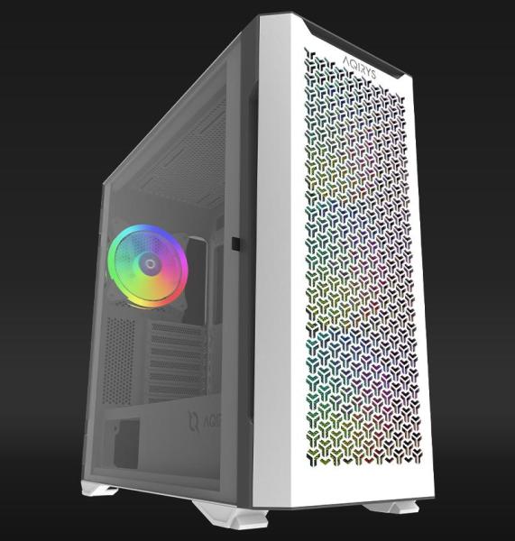 Carcasa aqirys aquilla midi tower white  technical data case type: midi tower materials: tempered glass with hinge(left side panel), 0.9 mm spcc steel, abs, metal mesh m/b support: mini-itx, micro-atx, atx, e-atx psu support: atx, 175 mm maximum length (b